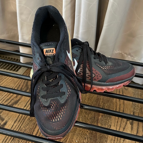 Nike Air Max 2014 Volt Orange/Red/Black Running & Training Shoe - Picture 3 of 5